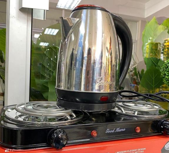 Electric kettle and 2 burner stove 